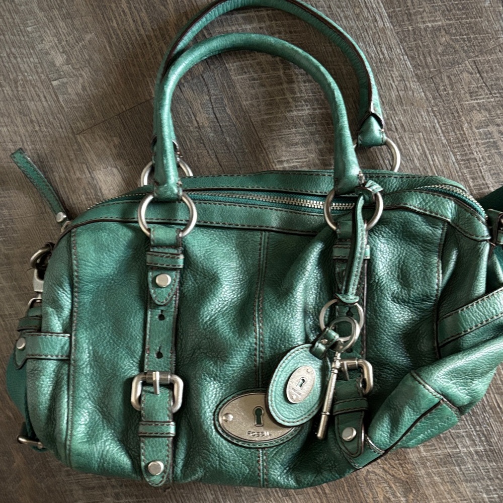 Fossil Green Leather Women's Bag